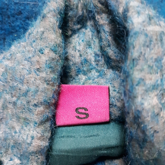 #12.Save the Queen Women's Coat. Size: Small. Aqua and Blue color. Made in Italy - Picture 9 of 16